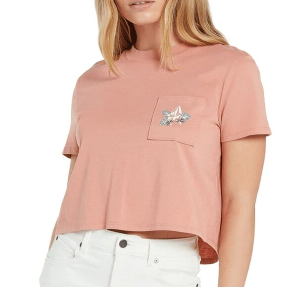 ๐ EUC๐ Volcom Pocket Dial T-shirt Crop Top Shirt retro organic cotton tee - Picture 11 of 11